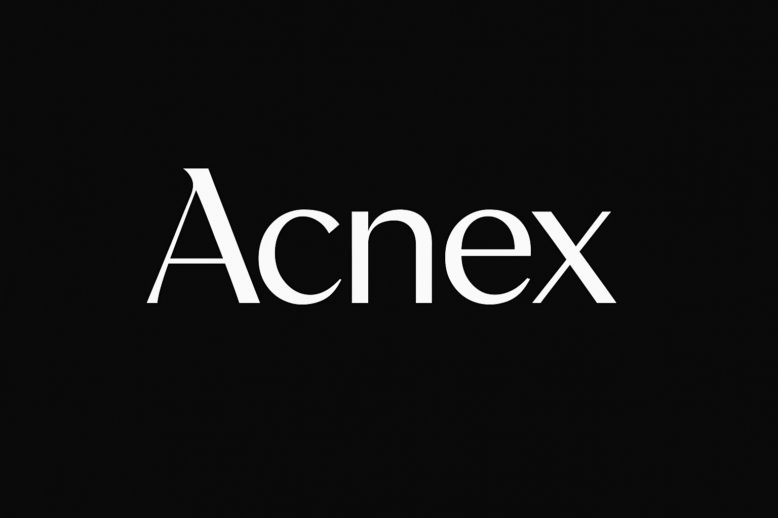 genere moi un logo Acnex sur fond noir ecris en blanc avec une ecriture moderne et original